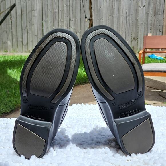 BLUNDSTONE BLACK STEEL TOE OXFORDS SIZE 8.5 VERY TOUGH LEATHER ?